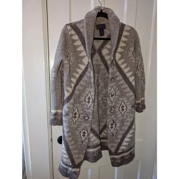 Vintage Handknit Ralph Lauren Wool Silk Blend Duster - Picture 1 of 5